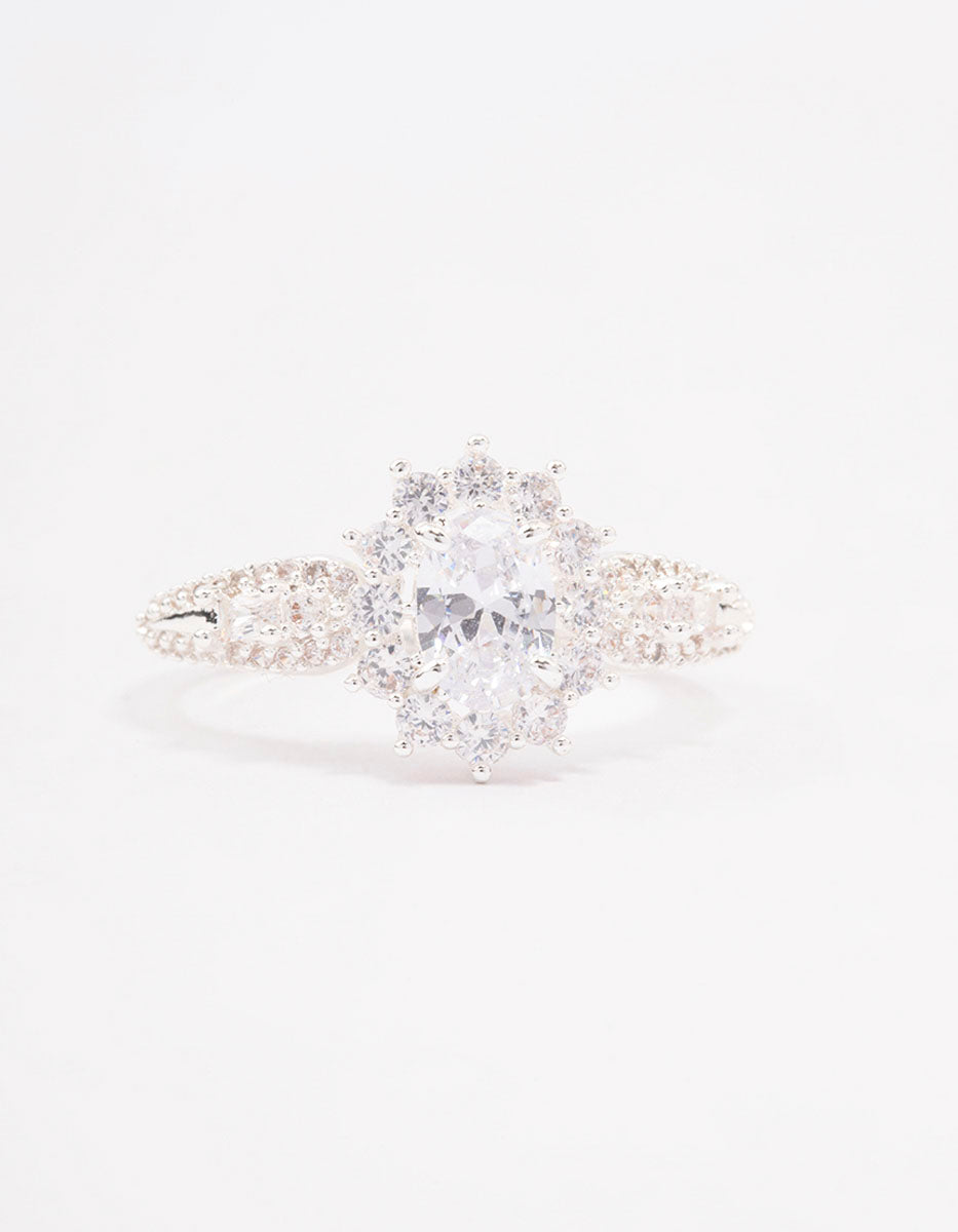 Silver Plated Opulent Statement Ring