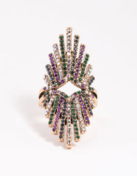 Gold Statement Spray Diamante Ring - link has visual effect only