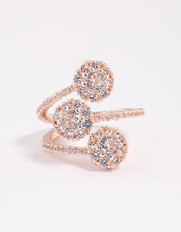 Rose Gold Round Triple Tier Ring - link has visual effect only