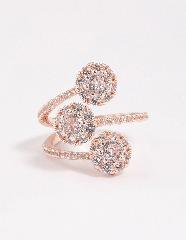 Rose Gold Round Triple Tier Ring