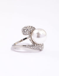 Silver Pave Statement Pearl Ring - link has visual effect only