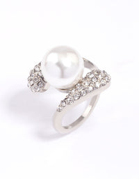 Silver Pave Statement Pearl Ring - link has visual effect only