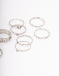 Rhodium Glam Rope Multi Ring Pack - link has visual effect only