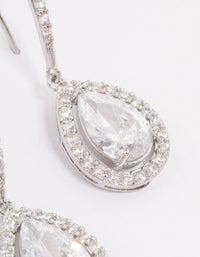 Silver Cubic Zirconia Teardrop Earrings - link has visual effect only