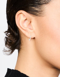 Sterling Silver Diamante Hoop Earrings 12mm - link has visual effect only