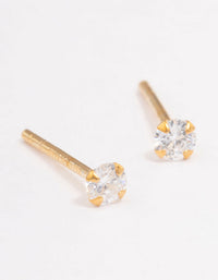 Gold Plated Sterling Silver Cubic Zirconia Baby Stud Earrings - link has visual effect only