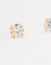 Gold Plated Sterling Silver Cubic Zirconia Baby Stud Earrings - link has visual effect only