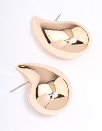 Gold Large Smooth Teardrop Earrings - link has visual effect only