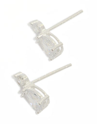 Sterling Silver Round Cubic Zirconia Pear Drop Earrings - link has visual effect only