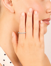 Sterling Silver Cubic Zirconia Pave Band Ring - link has visual effect only