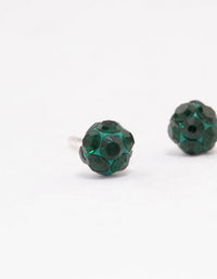 Sterling Silver Green Fireball Stud Earrings - link has visual effect only