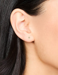 Gold Plated Sterling Silver Diamante Flower Stud Earrings - link has visual effect only