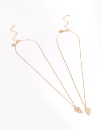 Gold BFF Diamante Heart Necklace Pack - link has visual effect only