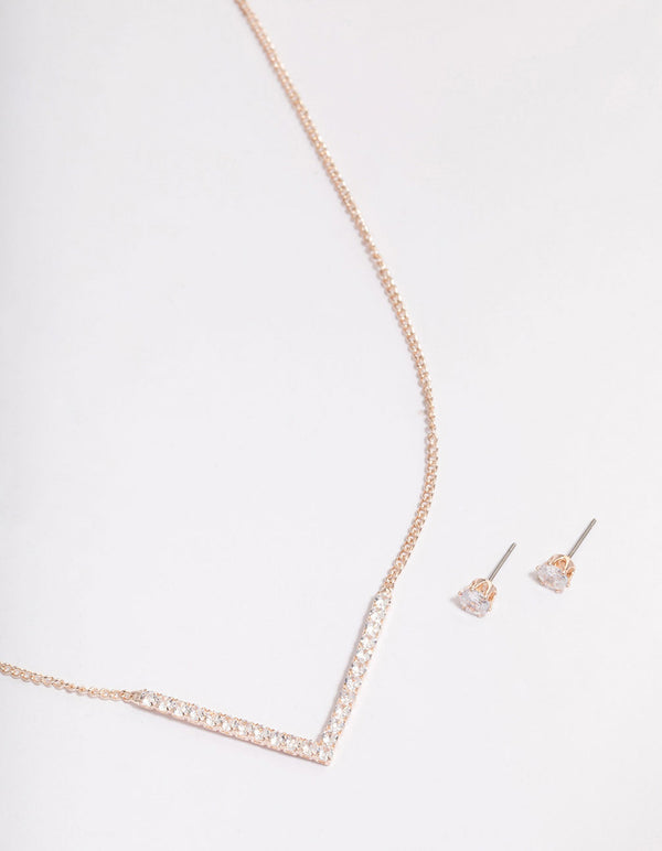 Rose Gold Cubic Zirconia Jewellery Set