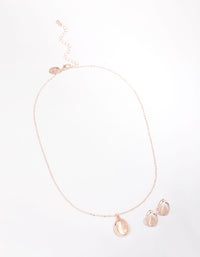 Rose Gold Cateye Pear Jewellery Set - link has visual effect only