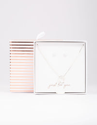 Silver Pearl Open Circle Jewellery Set - link has visual effect only