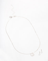 Silver Pearl Open Circle Jewellery Set - link has visual effect only
