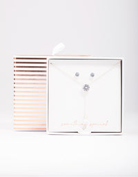 Silver Diamante Y-Shape Jewellery Set - link has visual effect only