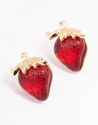 Red Strawberry Stud Earrings - link has visual effect only
