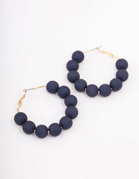 Black Rubber Ball Hoop Earrings - link has visual effect only