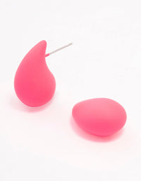 Pink Chubby Teardrop Stud Earrings - link has visual effect only