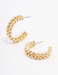 Gold Braided Hoop Earrings - link has visual effect only