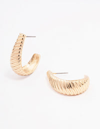 Gold Teardrop Textured Hoop Earrings - link has visual effect only
