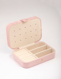 Blush Suede Rectangular Jewellery Box - link has visual effect only