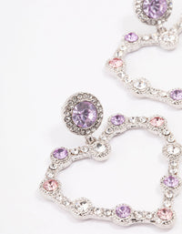 Silver Diamante Heart Drop Earrings - link has visual effect only