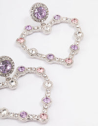Silver Diamante Heart Drop Earrings - link has visual effect only