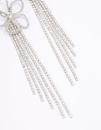 Silver Diamante Flower  Cup Chain Drop Earrings - link has visual effect only