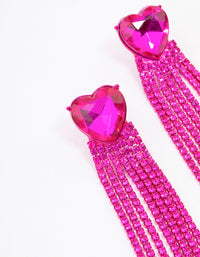 Pink Heart Cup Chain Drop Earrings - link has visual effect only