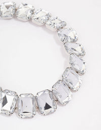 Silver Chunky Diamante Statement Necklace - link has visual effect only