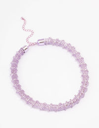 Lilac Cup Chain Wrapped Short Necklace - link has visual effect only
