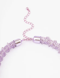 Lilac Cup Chain Wrapped Short Necklace - link has visual effect only