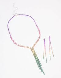 Silver Statement Diamante Jewellery Set - link has visual effect only