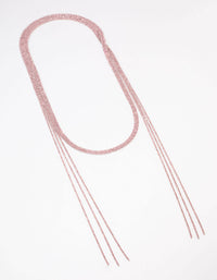 Pink Triple Row Cup Chain Scarf Necklace - link has visual effect only