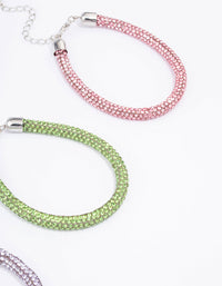Silver Diamante Bracelet 3-Pack - link has visual effect only