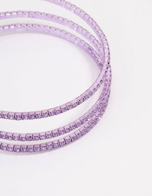 Lilac Cup Chain Wrapped Wrist Cuff