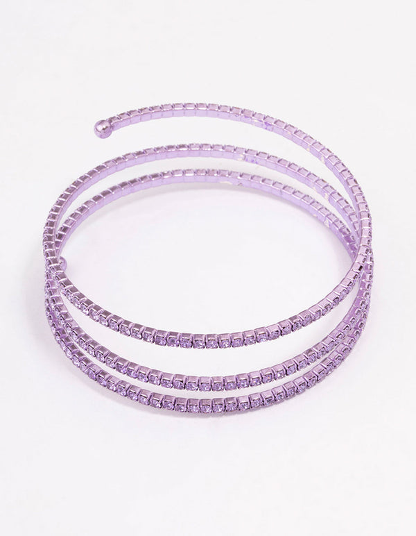 Lilac Cup Chain Wrapped Wrist Cuff