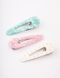 Silver Diamante Triangle Hair Clip Pack - link has visual effect only