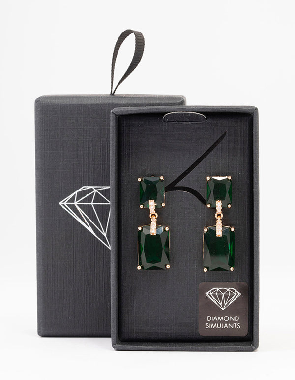 Gold Large Radiant Drop Earrings