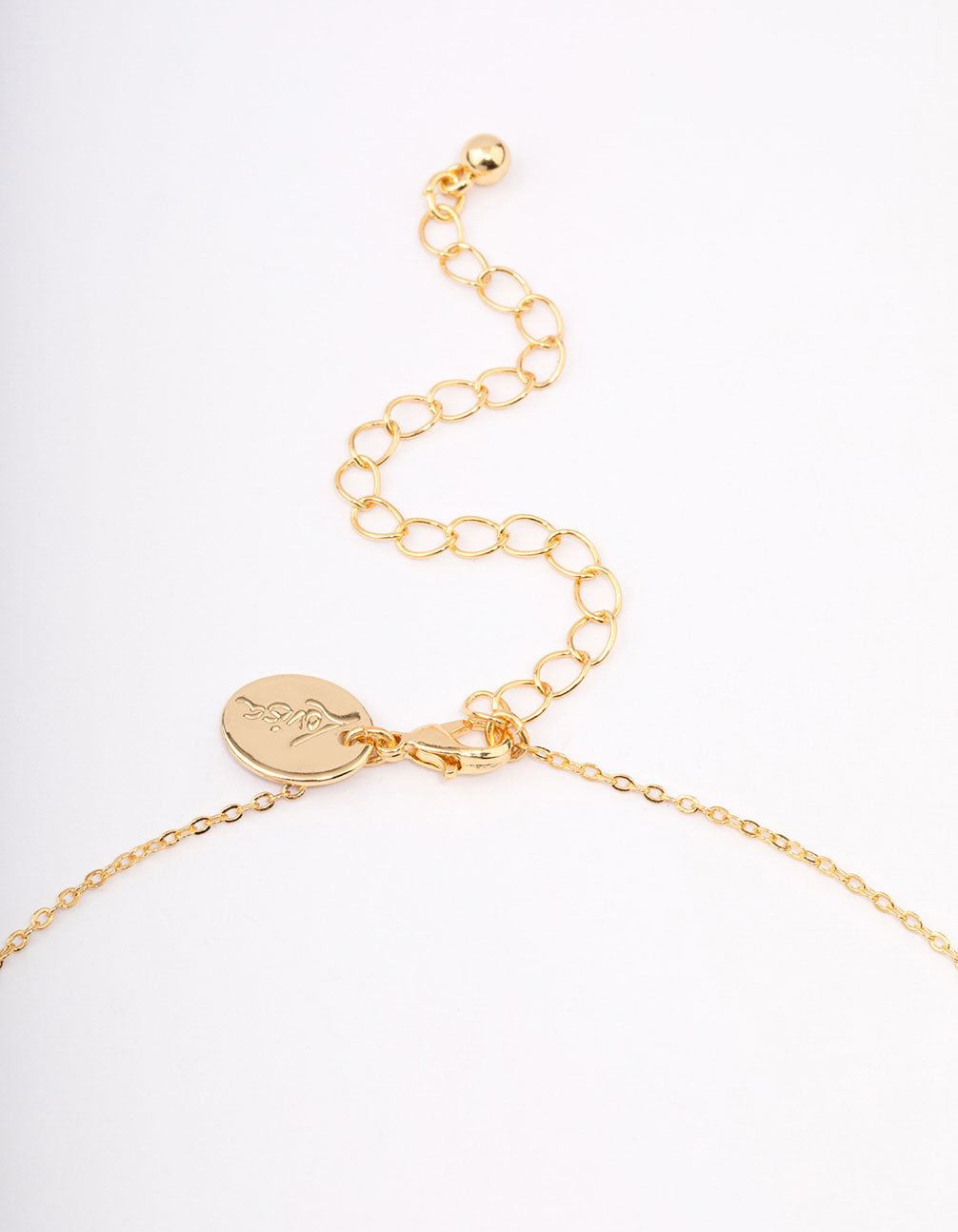 Gold Plated Brass Teardrop Pendant Necklace
