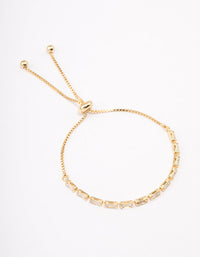 Gold Plated Brass Cubic Zirconia Baguette Bracelet - link has visual effect only