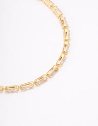 Gold Plated Brass Cubic Zirconia Baguette Bracelet - link has visual effect only