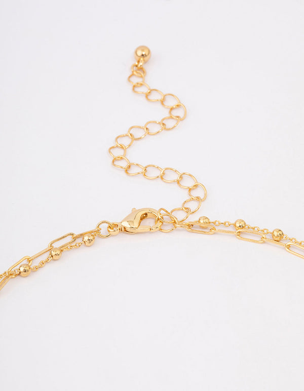 Gold Plated Layered Coin Necklace