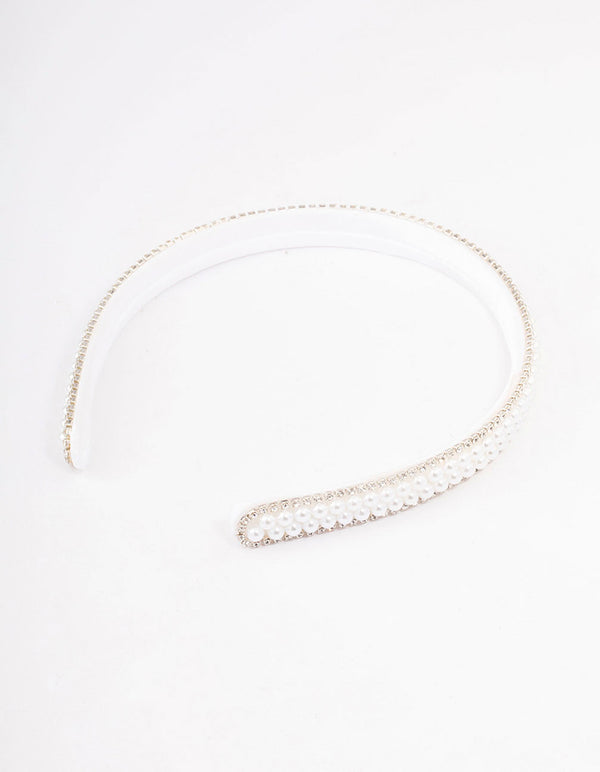Fabric Pearl & Diamante Classic Headband