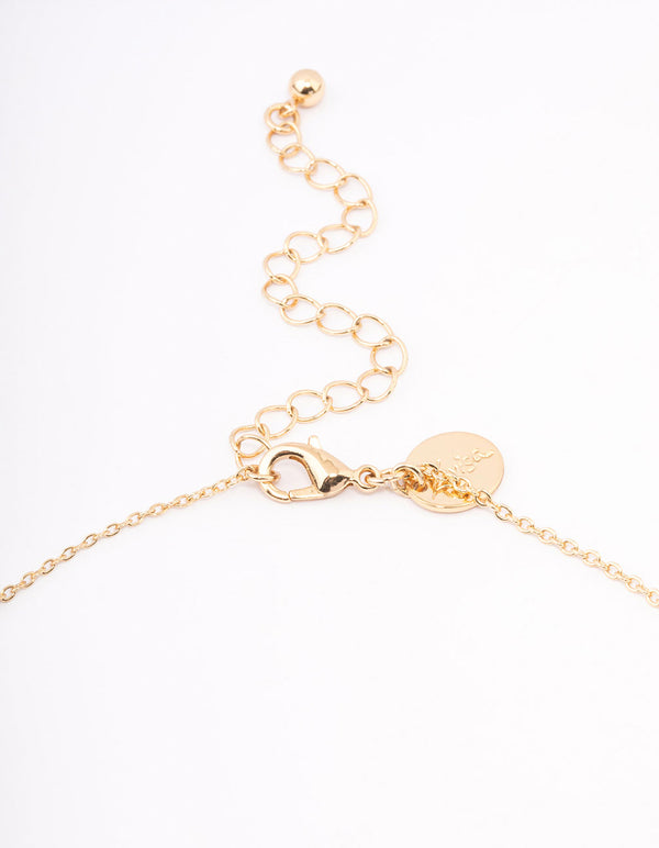 Gold Plated Freshwater Pearl Cubic Zirconia Celestial Necklace