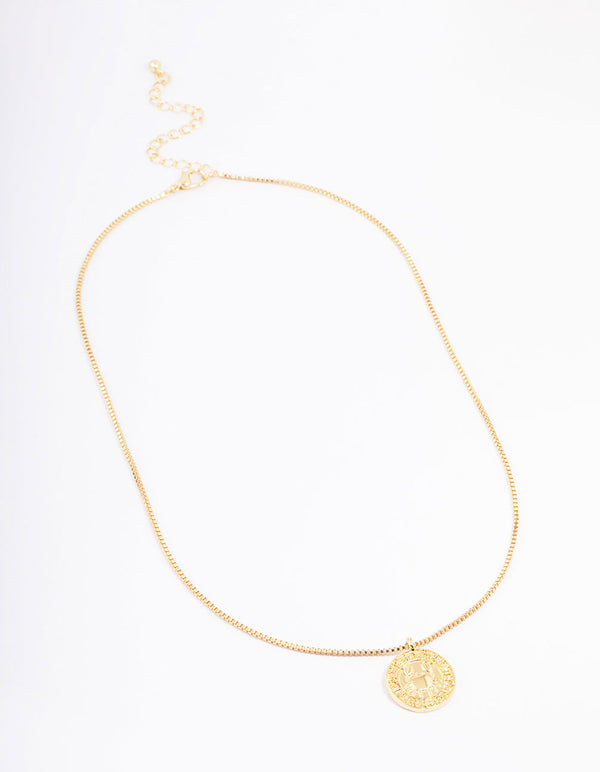 Gold Plated Cancer Star Sign Pendant Necklace
