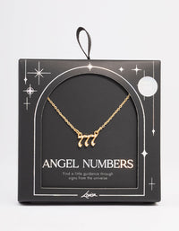 Gold Plated Cubic Zirconia 777 Angel Number Pendant Necklace - link has visual effect only